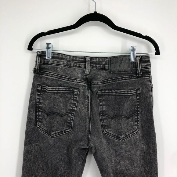 AMERICAN EAGLE Next Level Flex Stretch Ripped Knee Slim Leg Jeans Black Wash - Picture 4 of 9